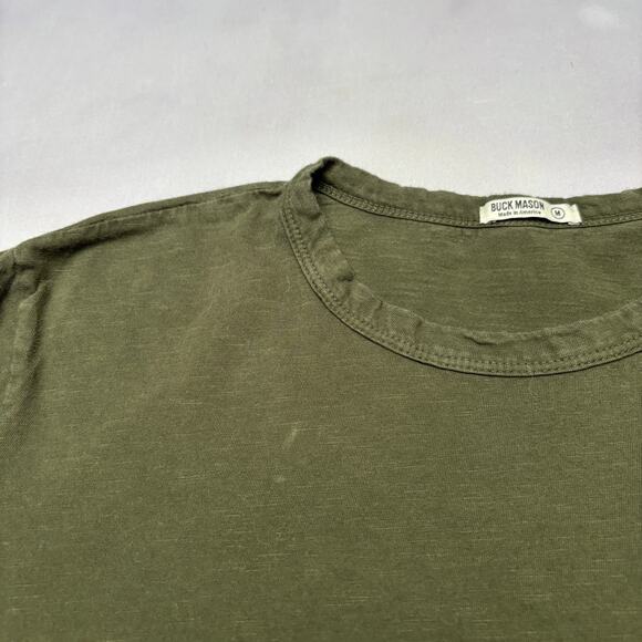 Buck Mason Slub Curved Hem T Shirt Men's M Quiet Luxury Americana - Picture 8 of 9